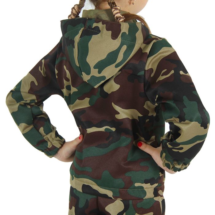 Карнавальный костюм «Спецназ», куртка с капюшоном, брюки, берет, рост 110 см - фото 1884728508