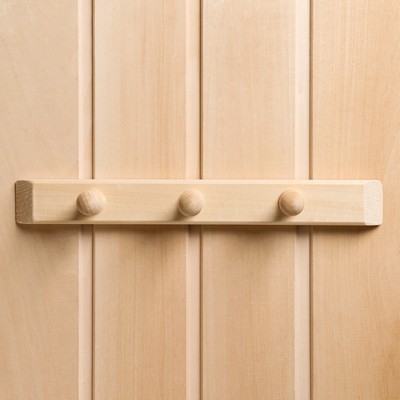 Вешалка для бани и сауны, липа, 30×5×6.5 см, 3 крючка, «Добропаровъ»