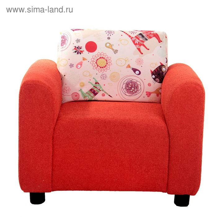 Кресло ASTRA 111 (морковный), CAT 01 (бежевый), 59х55х47см, двп/дсп, поролон, меб.ткань - Фото 1