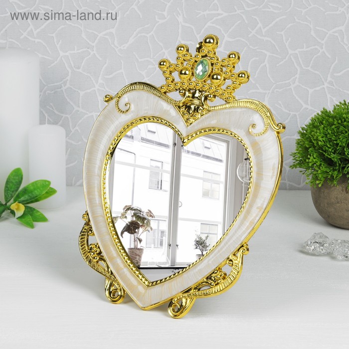 Зеркало интерьерное «Версаль», одностороннее, без увеличения, зеркальная поверхность - 20,5 х 26 см, цвет бежевый/золотой - Фото 1