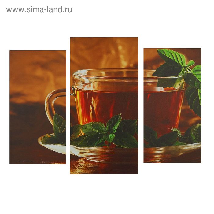Картина модульная на подрамнике "Чай" 2шт-25,5*50,5см, 30,5*60см, 60х100 см - Фото 1