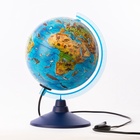 Глобус зоогеографический детский «Классик Евро», диаметр 210 мм, с подсветкой - Фото 2