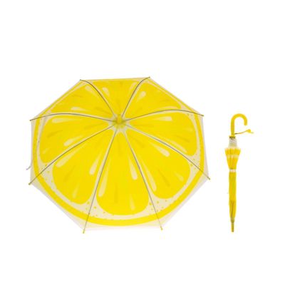 Зонт детский полуавтоматический "Лимон", со свистком, r=39см, цвет жёлтый