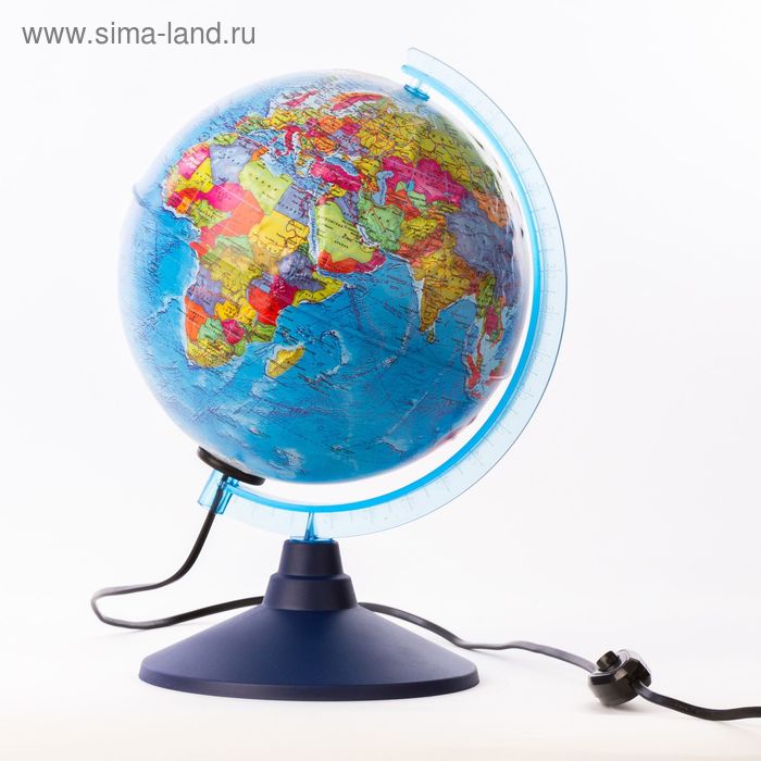 Глобус политический рельефный «Классик Евро», диаметр 210 мм, с подсветкой - Фото 1