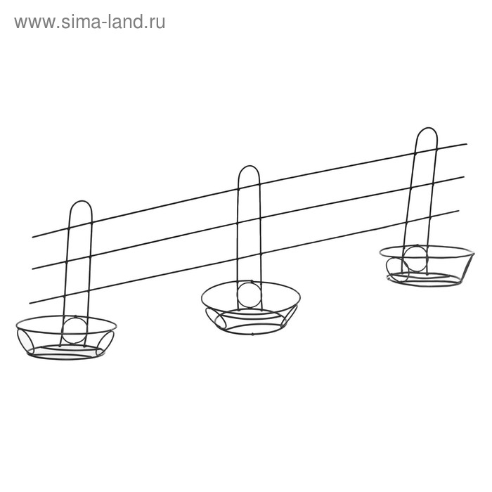 Подставка для цветов настенная «Мелодия-3», d=16(18) см, цвет черный - Фото 1