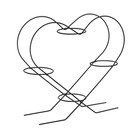 Подставка для цветов «Сердце-4», d=7 см, цвет черный - Фото 1