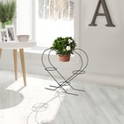 Подставка для цветов «Сердце-4», d=7 см, цвет черный - Фото 2