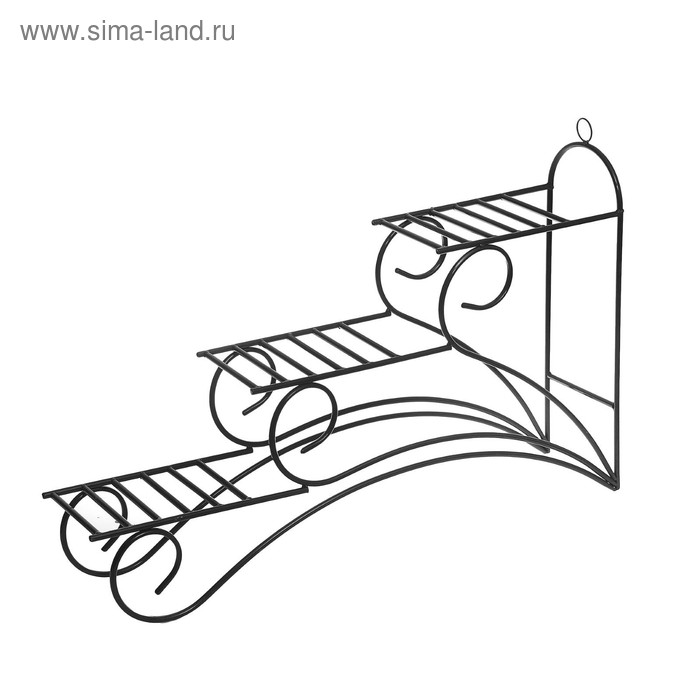 Подставка для цветов «Лесенка-4», цвет черный - Фото 1