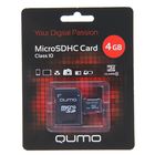 Карта памяти Qumo microSD, 4 Гб, SDHC, класс 10, с адаптером SD - Фото 4
