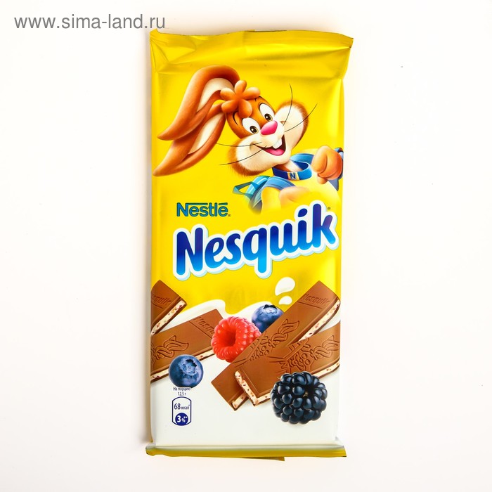 Шоколад  Nesquik  с молочной начинкой, ягодами и злаками,100 г - Фото 1