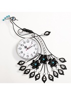 Часы настенные интерьерные «Павлин со стразами», серия: Ажур, бесшумные, плавный ход, 46×47.5 см, d=15 см - Фото 3