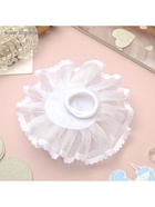 Бант для волос на резинке «Школьница», волна страза, d=10 см, белый (комплект 6 шт) - фото 52338762