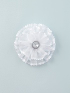 Бант для волос на резинке «Школьница», волна страза, d=10 см, белый (комплект 6 шт) - фото 52338763