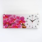 Часы-картина настенные, серия: Цветы, "Ветка розовых орхидей",  плавный ход, 20 х 50 см - фото 8440876