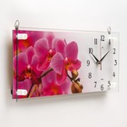 Часы-картина настенные, серия: Цветы, "Ветка розовых орхидей",  плавный ход, 20 х 50 см - фото 9962311