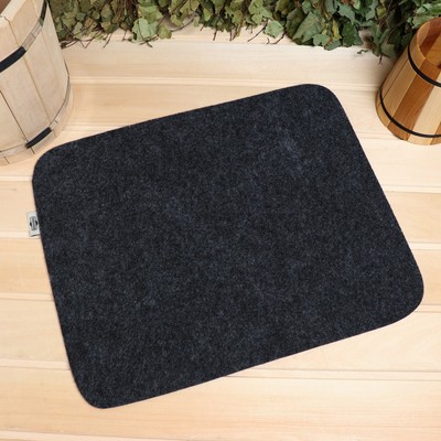 Коврик - сидушка для бани и сауны «Тёмный», 47×38 см, 30% шерсть, 70% полиэфир, серый, «Добропаровъ»