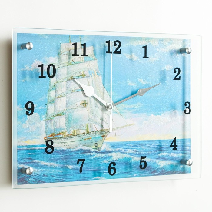 Часы настенные, серия: Море, "Корабль", 25х35 см - фото 1887667356