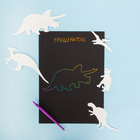 3 гравюры и 2 трафарета "Динозавры" А4 с цветным основанием - Фото 5