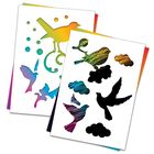 3 гравюры и 2 трафарета "Птицы" А4 с цветным основанием - Фото 1