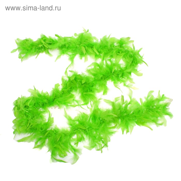 Карнавальный шарф-перо, 180 см, цвет зёленый - Фото 1