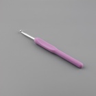 Крючок для вязания, с пластиковой ручкой, d=5 мм, 14 см, сиреневый - Фото 3