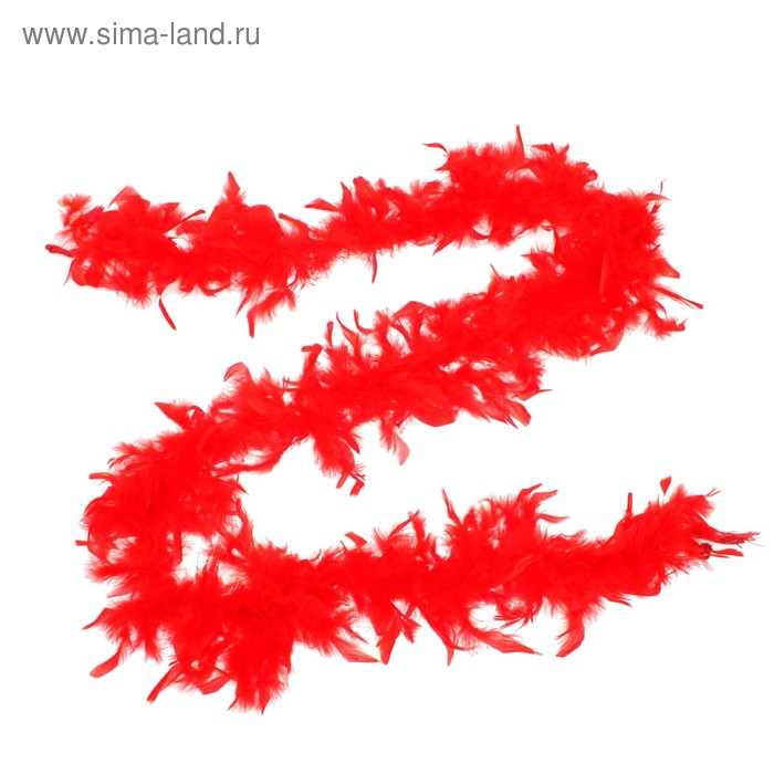 Карнавальный шарф-перо, 180 см, цвет красный - Фото 1