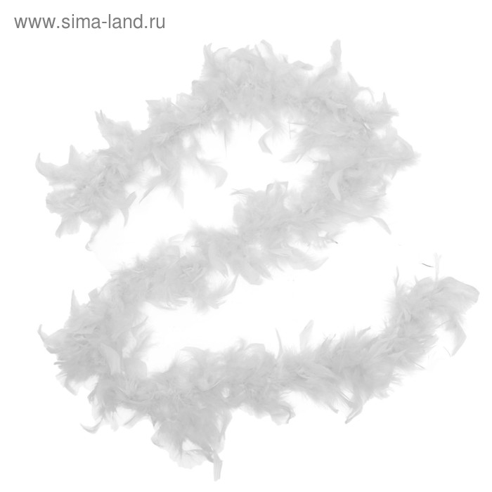 Карнавальный шарф-перо, 180 см, цвет белый - Фото 1