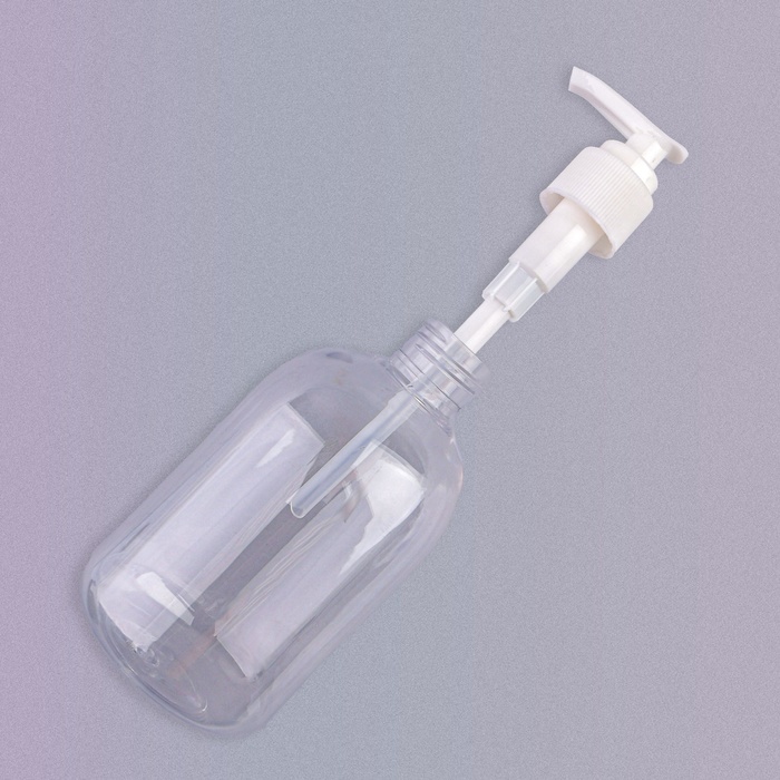 Бутылочка для хранения, с дозатором, 300 мл, цвет белый/прозрачный - фото 1908260668