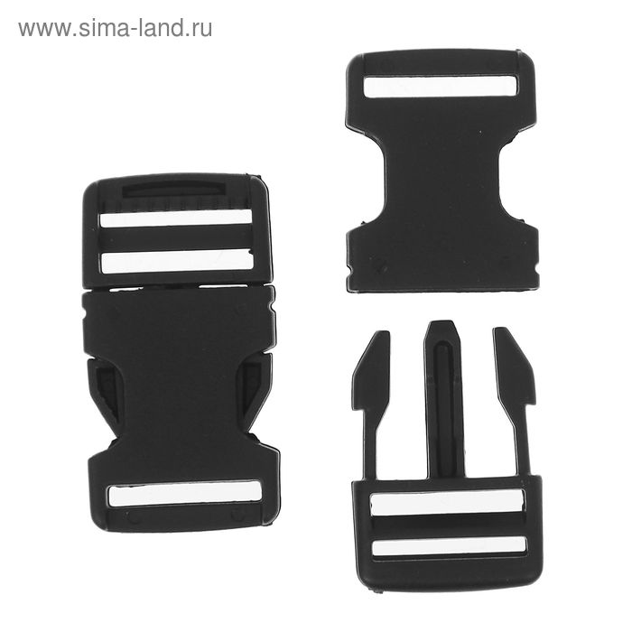 Фастекс, 2 шт, 20 мм, цвет чёрный - Фото 1