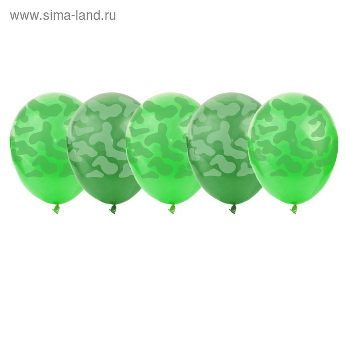 Набор воздушных шаров "Хаки" 12", 5 шт. - Фото 1