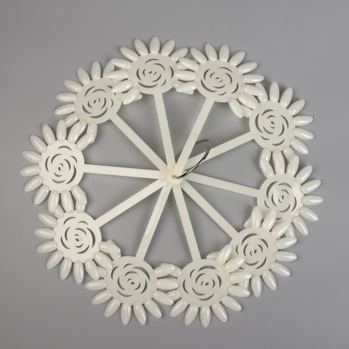 Палитра для лаков на кольце, 10 шт по 12 ногтей, цвет слоновая кость 13761