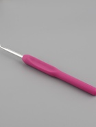 Крючок для вязания, с пластиковой ручкой, d=4 мм, 14 см, фиолетовый - Фото 3