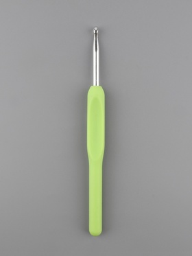 Крючок для вязания, с пластиковой ручкой, d=4.5 мм, 14 см, салатовый (комплект 4 шт)