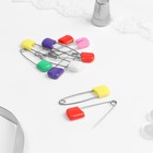 Булавки английские, безопасные, 38 мм, 10 шт., цвет разноцветный - Фото 2