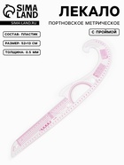Лекало портновское метрическое «Рыбка», с проймой, 52×13 см, s=0.5 мм, прозрачное - Фото 1