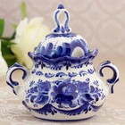 Сахарница гжель «Анимон», бело-синий,керамика, 7×7×14 см, - Фото 16