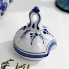 Сахарница гжель «Анимон», бело-синий,керамика, 7×7×14 см, - Фото 3