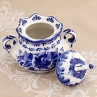 Сахарница гжель «Анимон», бело-синий,керамика, 7×7×14 см, - Фото 7