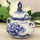 Сахарница гжель «Анимон», бело-синий,керамика, 7×7×14 см, - Фото 9