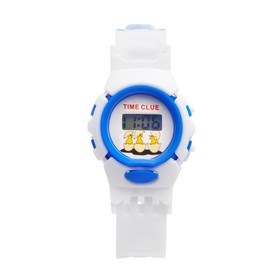 Часы наручные электронные детские 'Джуниор', ремешок силикон, l-22 см, синие