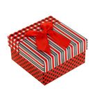 Коробка подарочная "Полоска", цвет красный - Фото 1