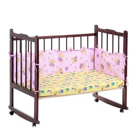 Бортик с рюшей «Мишки с мёдом», 4 части (2 части: 30×60 см, 2 части: 30×120 см), цвет фиолетовый (арт. 552)