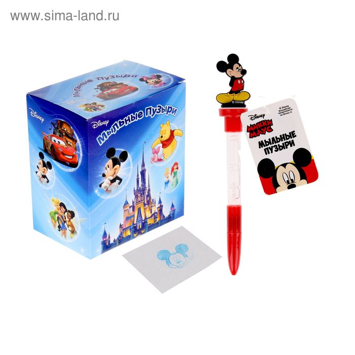 Мыльные пузыри ручка с печатью "Микки Маус", 10мл + игрушка