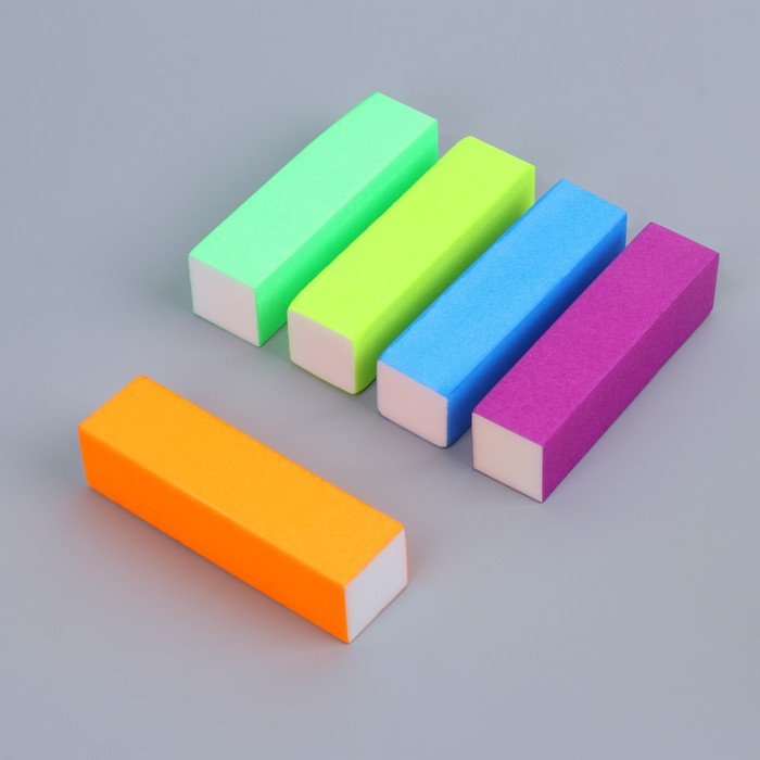 Баф наждачный для ногтей «Нео», четырёхсторонний, 9,5 × 2,5 × 2,5 см, цвет МИКС - Фото 1