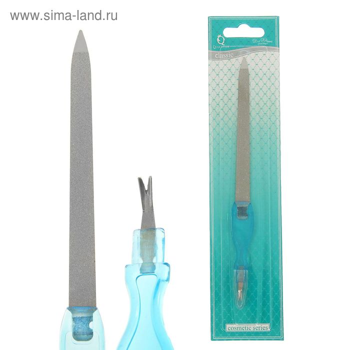 Пилка-триммер металлическая для ногтей, фигурная ручка, 18 см, цвет МИКС - Фото 1