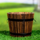 Кашпо деревянное "Кадка круглая" 10*10*10см - Фото 2