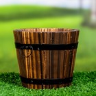 Кашпо деревянное "Кадка круглая" 10*10*10см - Фото 3