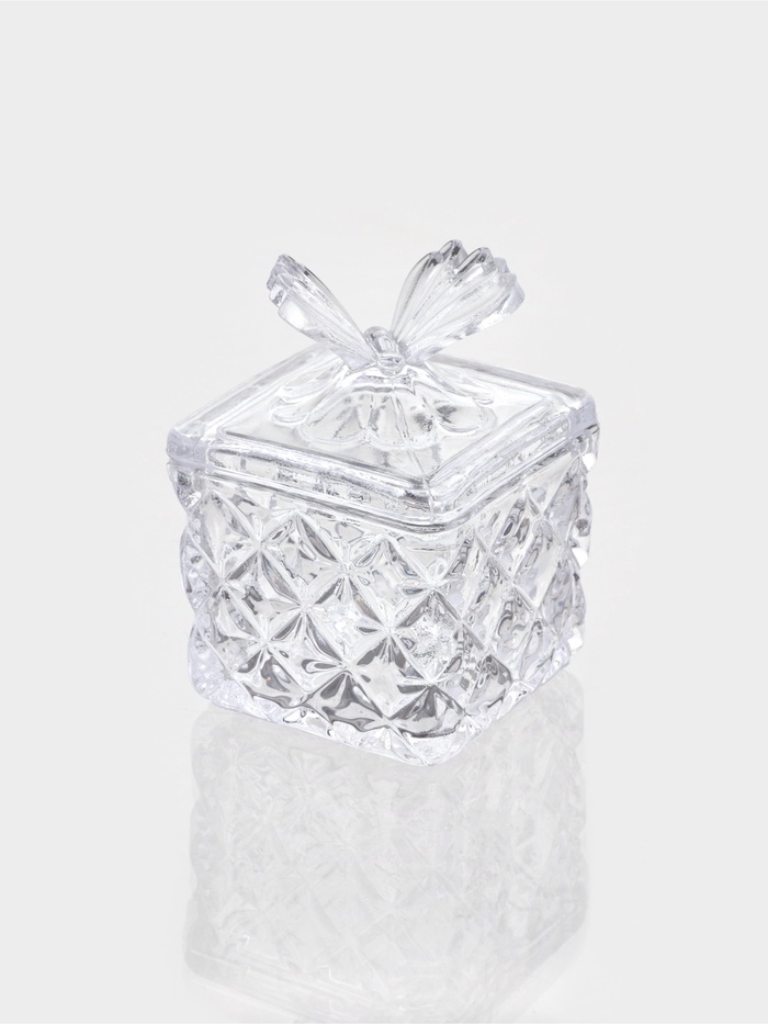 Сахарница стеклянная «Бабочка», 200 мл, 8×10.5 см, с крышкой - Фото 1