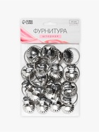 Кольцо для карниза, с зажимом «Ракушка», d=32/36 мм, 20 шт., цвет серебряный - Фото 6