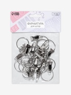 Кольцо для карниза, с зажимом, d=30/33 мм, 20 шт., цвет серебряный - Фото 5